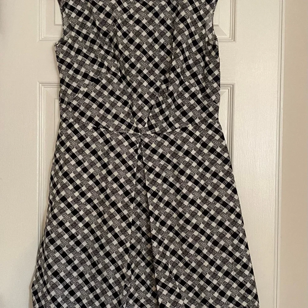Women’s Brooks Brothers Black&White Gingham Plaid Print Cap Sleeve Dress Size 10